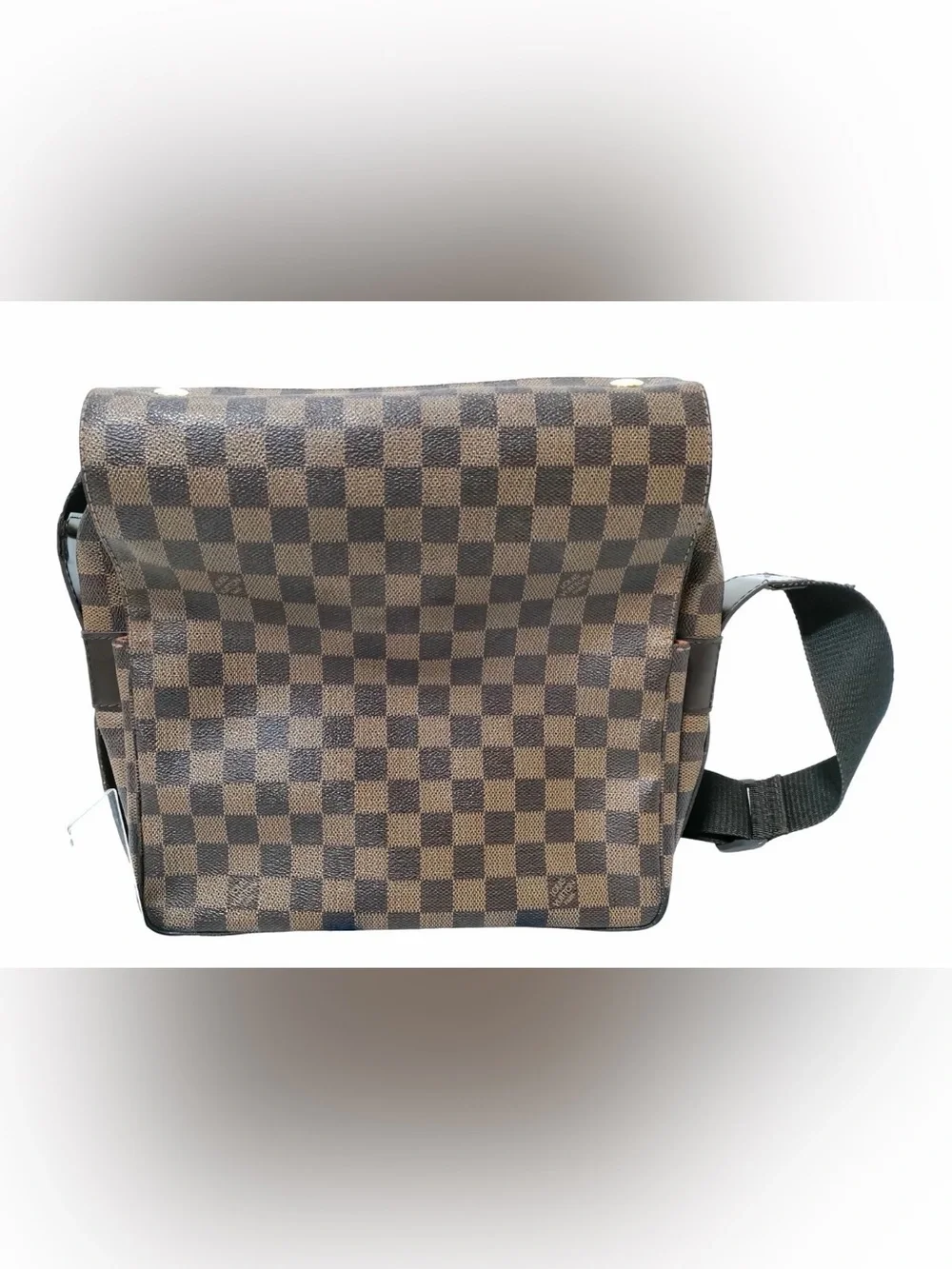 Louis Vuitton Brown Damier Ebene Messenger Bag with Black Strap